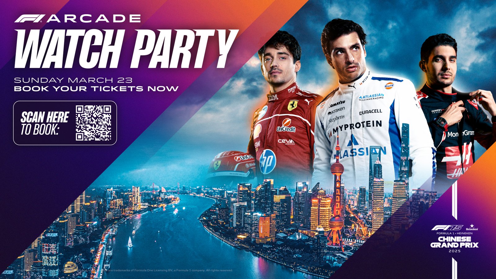 F1 Arcade Formula 1® Heineken Chinese Grand Prix™ Watch Party